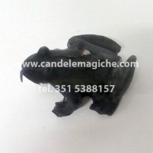 candela a forma di rospo di colore nero