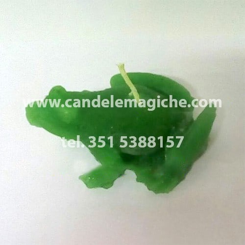 candela a forma di rospo di colore verde
