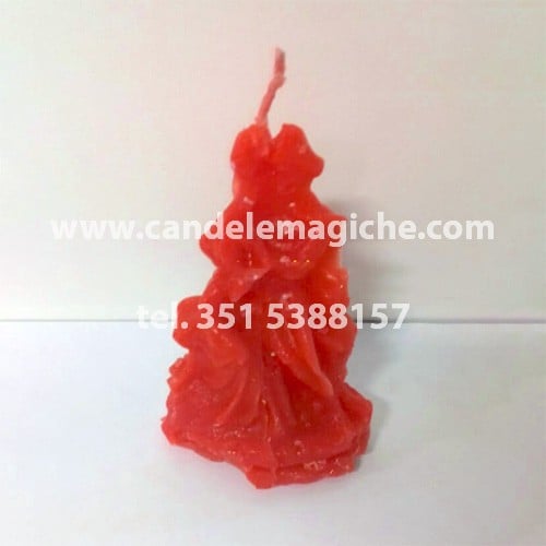 candela figurata della statuetta di giulietta e romeo di colore rosso