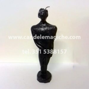 candela raffigurante la statuetta di uomo di colore nero