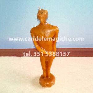 candela figurata della statuetta di uomo in pura cera d'api