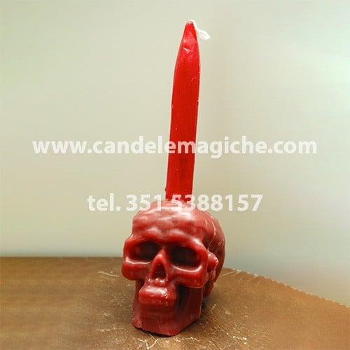 candela exu cabesas con teschio di colore rosso