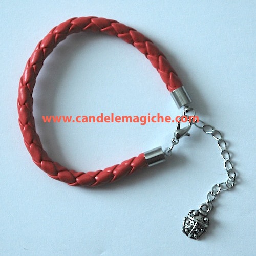 Bracciale con amuleto a forma di coccinella portafortuna
