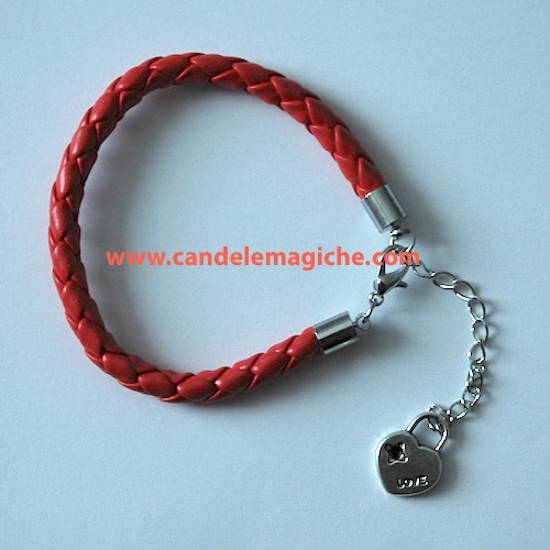 bracciale con ciondolo lucchetto a forma di cuore
