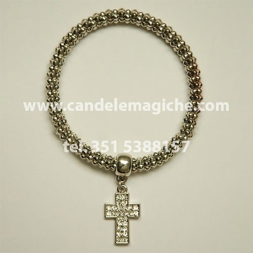 braccialetto con croce portafortuna