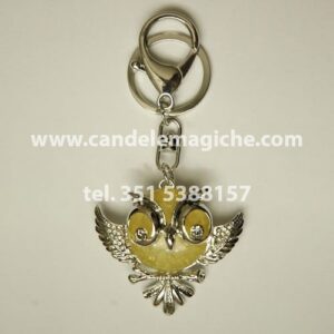 portachiavi con pendente a forma di gufo portafortuna
