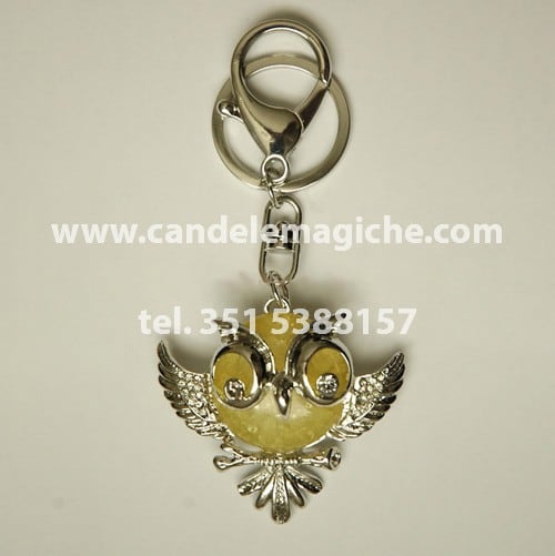 portachiavi con pendente a forma di gufo portafortuna