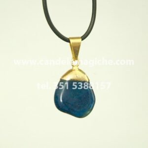 Ciondolo portafortuna segno zodiacale Acquario con pietra lapisazzuli