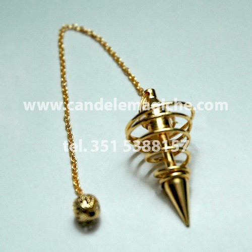 pendolino magico di colore oro e forma conica