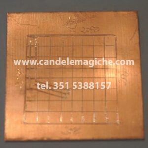 talismano in rame con inciso in quadrato magico di mercurio