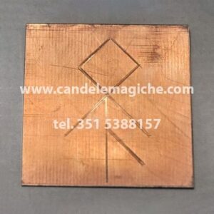 talismano runico in rame con quadrato magico per avere aiuto nelle imprese