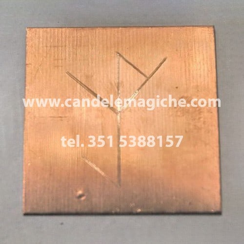 talismano runico in rame per respingere gli attacchi magici