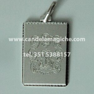 talismano medaglia in argento con scudo delle sette potenze africane