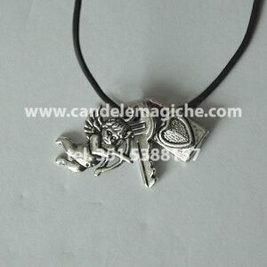triplice talismano per amore con ciondoli a forma di chiave, lucchetto ed eros