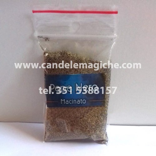 bustina di pepe nero in polvere consacrato