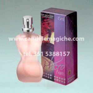 bottiglietta di profumo ai feromoni per donna