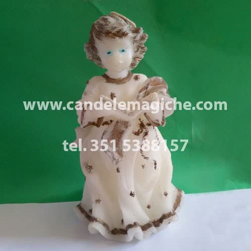 statua angelo in cera con libro