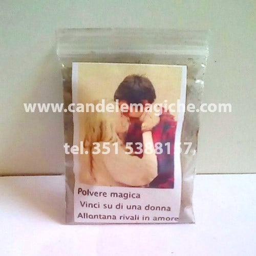 bustina di polvere magica vinci su una donna