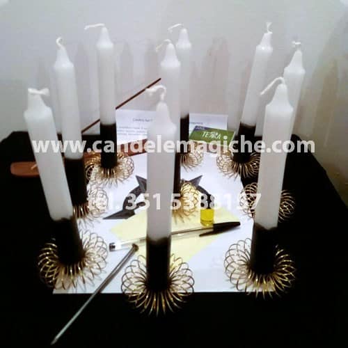 kit di candele e accessori per il rito di san cipriano