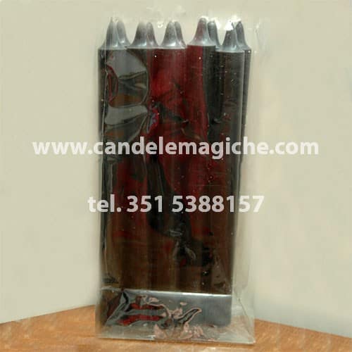 confezione 10 pezzi di candele cilindriche di colore nero